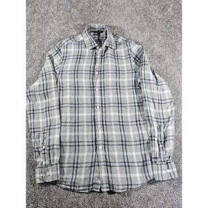 Michael Kors tailored/classic fit men's XS plaid L/S shirt ITALIAN FABRIC Linen
